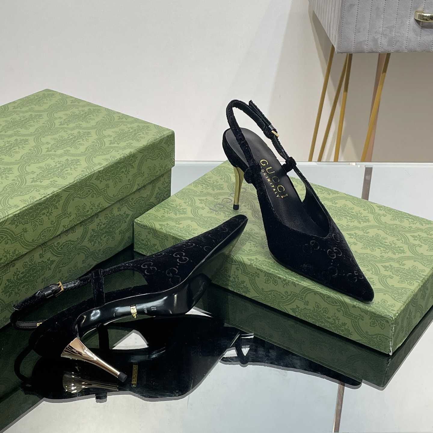 Gucci Women's GG Slingback Pump - FashionPlug