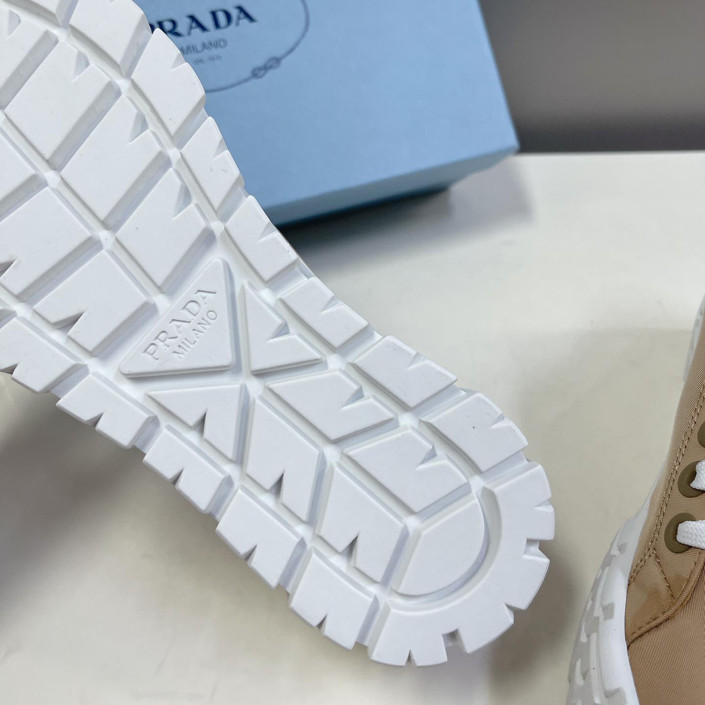 Prada Double Wheel Nylon Gabardine Sneakers - FashionPlug