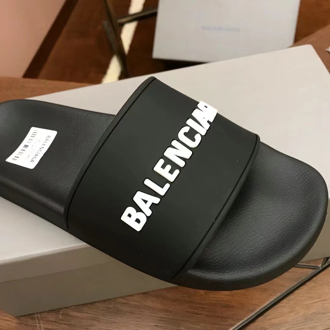 Balenciaga Logo Slide Sandal - FashionPlug