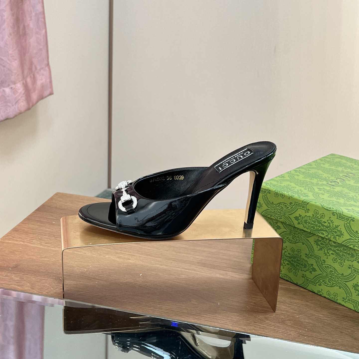 Gucci Women's Horsebit Mid-heel Slide Sandal - FashionPlug