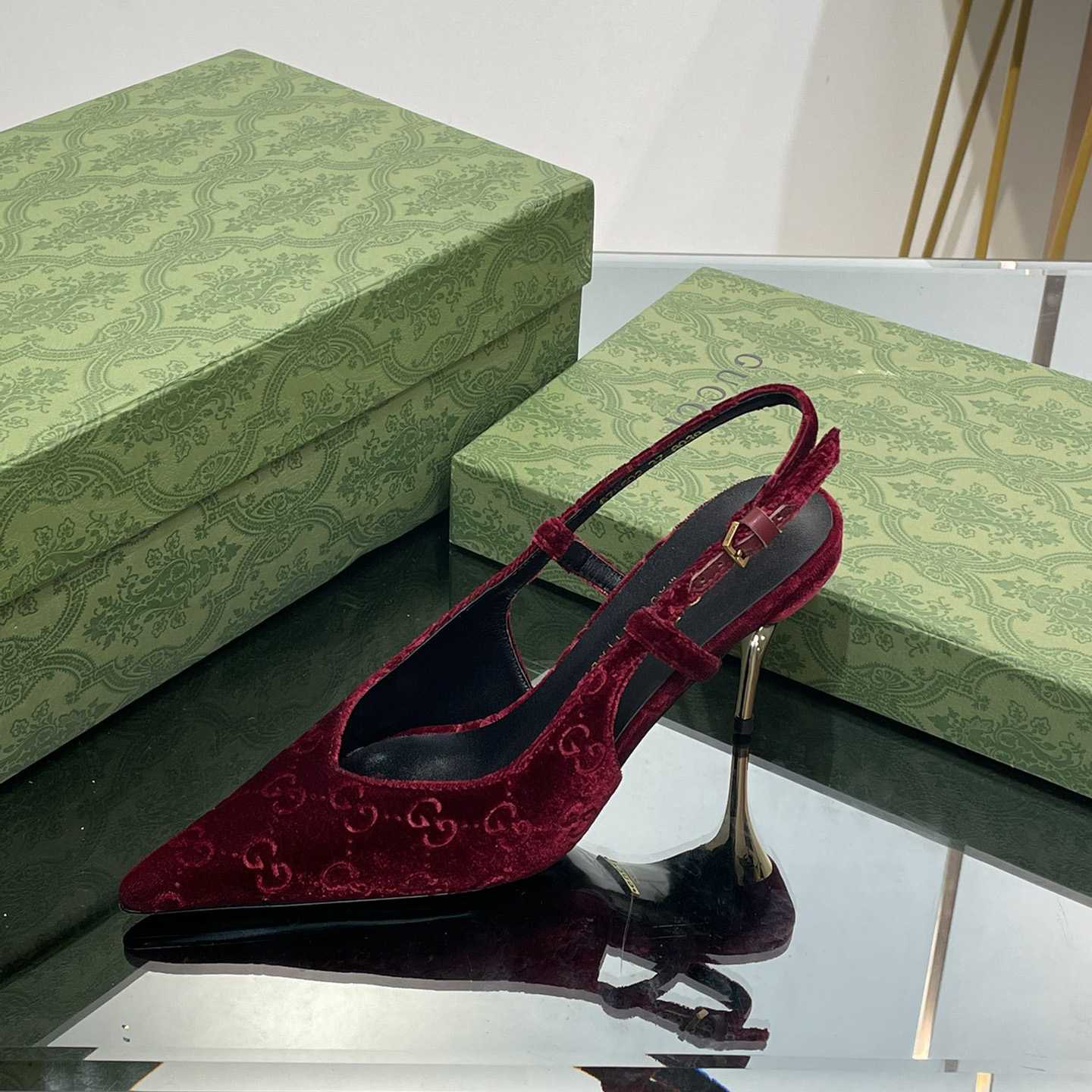 Gucci Women's GG Slingback Pump - FashionPlug