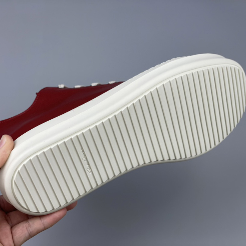 Rick Owens Low-Top Leather Sneakers - FashionPlug