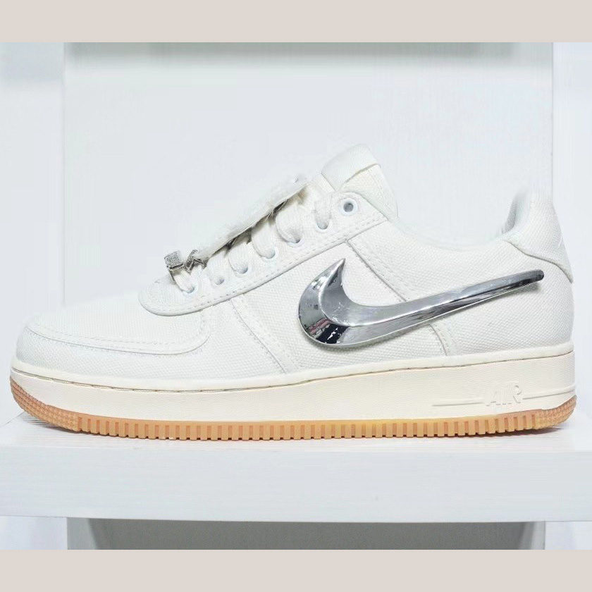 Travis Scott x NK Air Force 1 Sneaker    AQ4211-101  - FashionPlug
