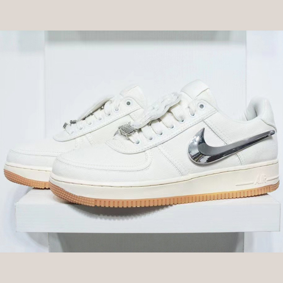 Travis Scott x NK Air Force 1 Sneaker    AQ4211-101  - FashionPlug