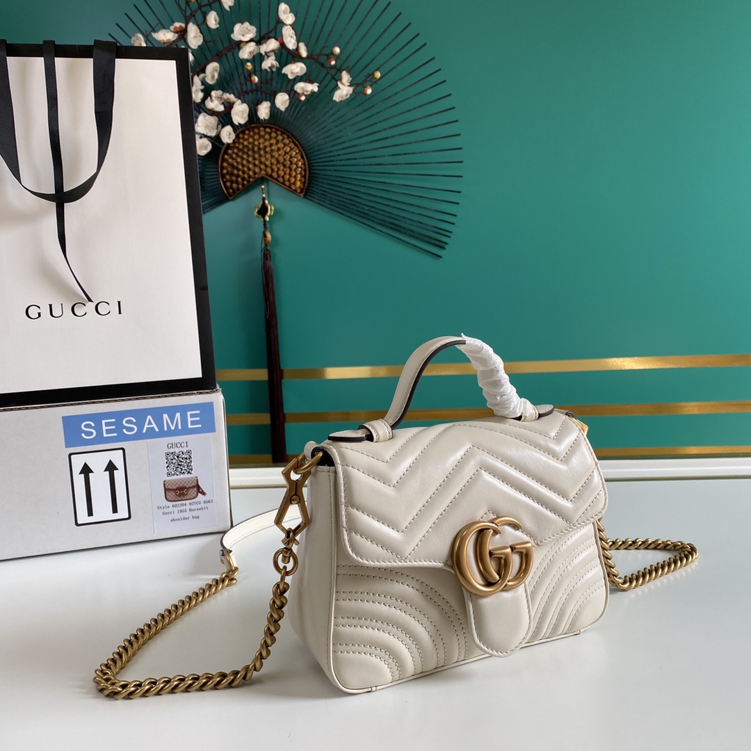 Gucci GG Marmont Mini Top Handle Bag - FashionPlug