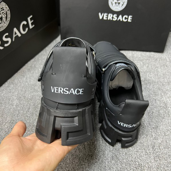 Versace Greca Labyrinth Chunky Leather Sneakers - FashionPlug