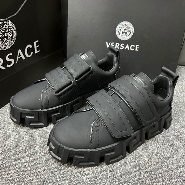 Versace Greca Labyrinth Chunky Leather Sneakers - FashionPlug
