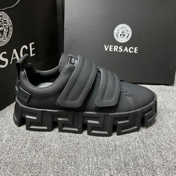 Versace Greca Labyrinth Chunky Leather Sneakers - FashionPlug