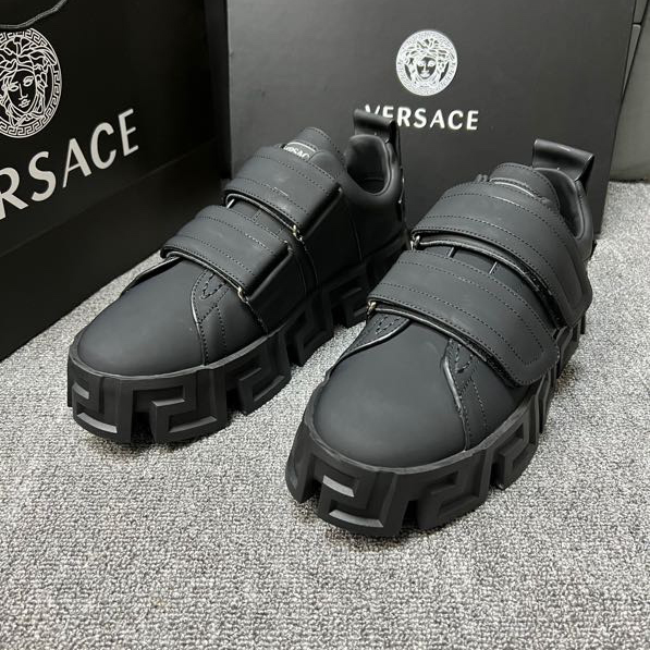 Versace Greca Labyrinth Chunky Leather Sneakers - FashionPlug