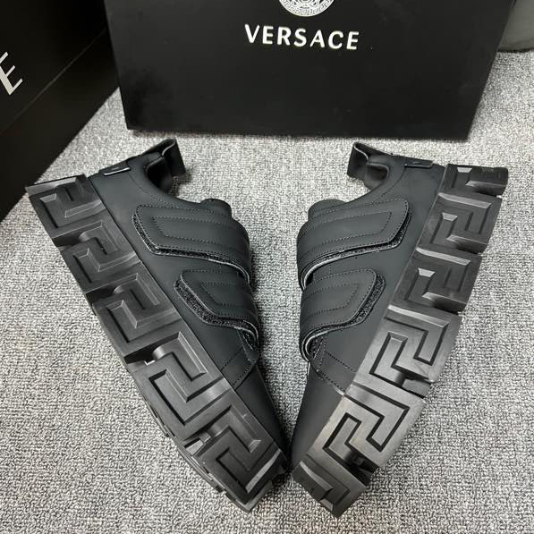 Versace Greca Labyrinth Chunky Leather Sneakers - FashionPlug