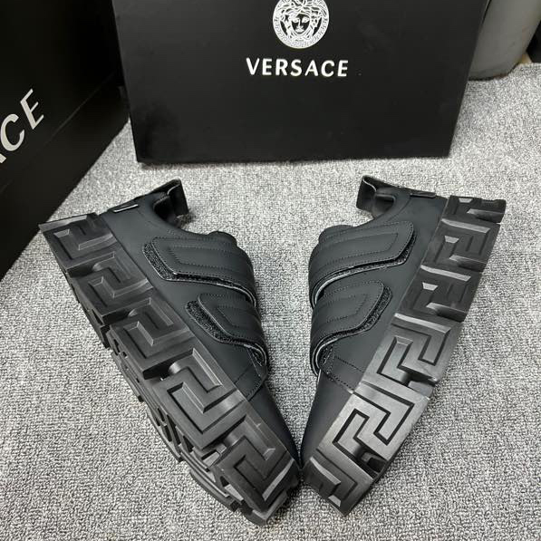 Versace Greca Labyrinth Chunky Leather Sneakers - FashionPlug