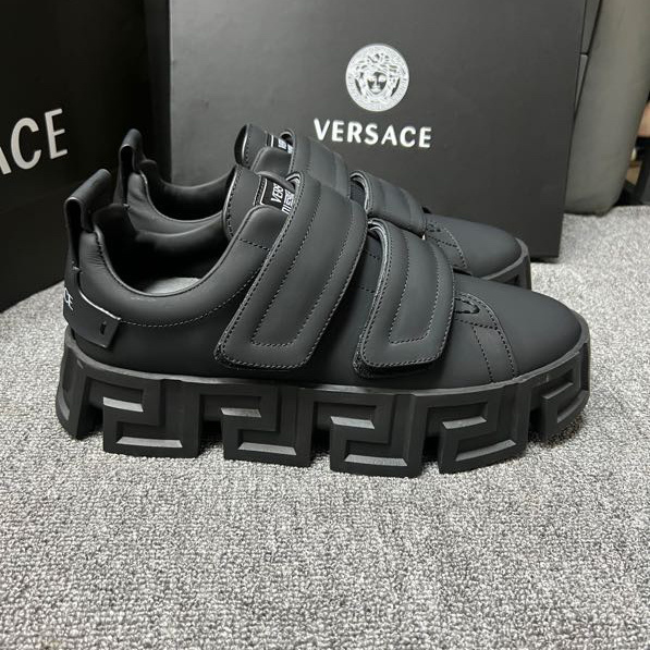 Versace Greca Labyrinth Chunky Leather Sneakers - FashionPlug