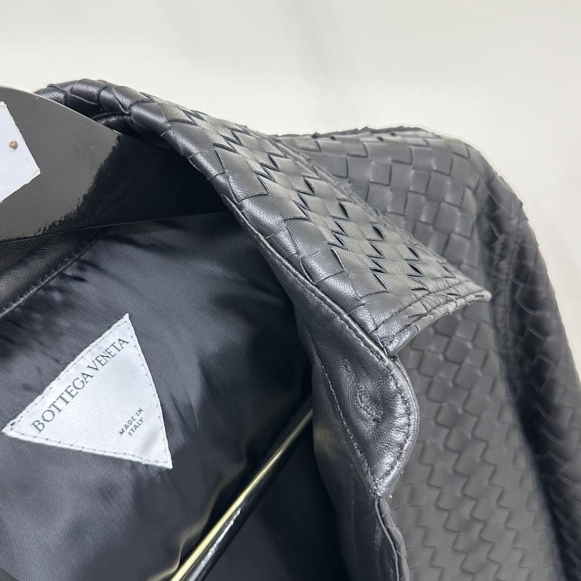 Bottega Veneta Intrecciato Relaxed Leather Shirt - FashionPlug