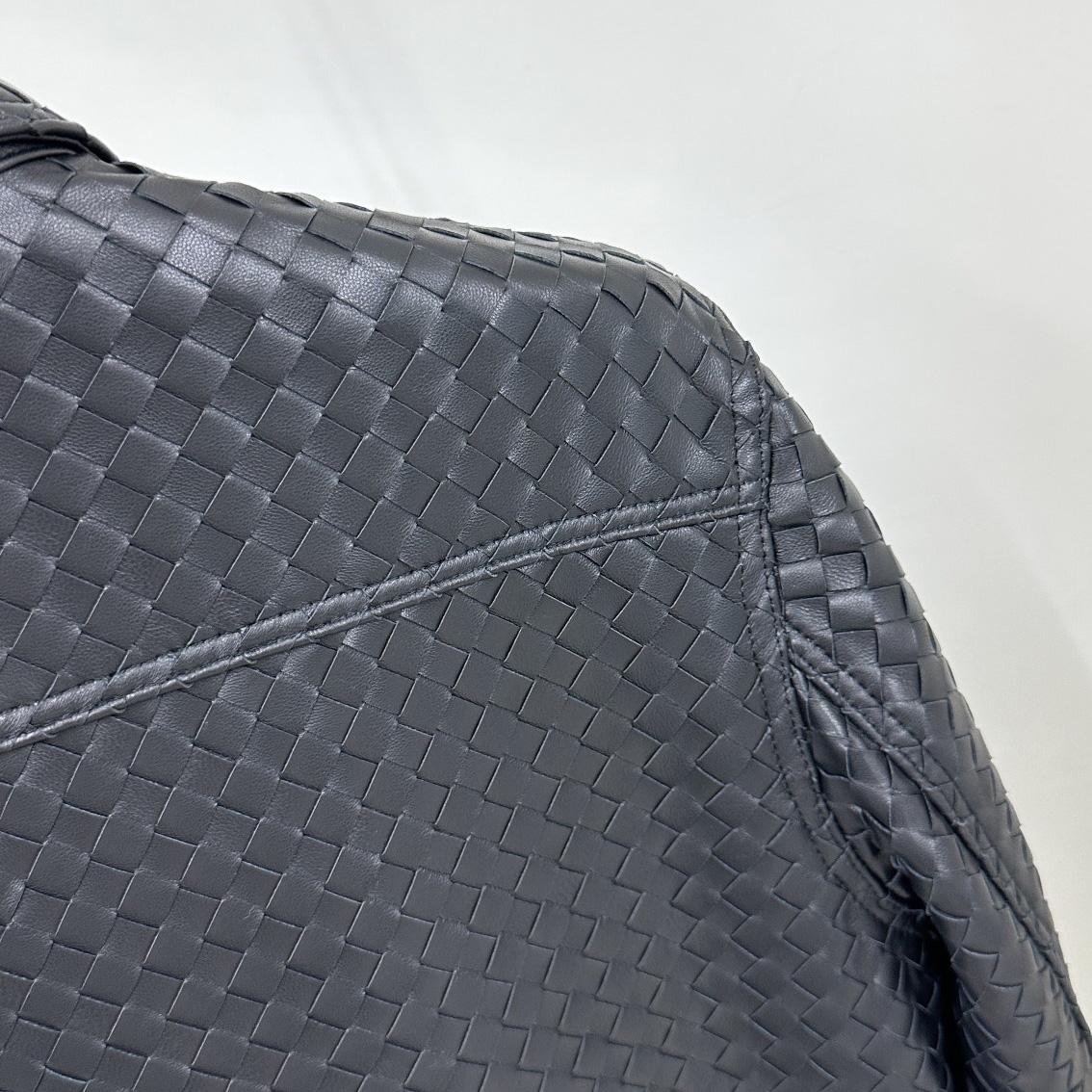 Bottega Veneta Intrecciato Relaxed Leather Shirt - FashionPlug