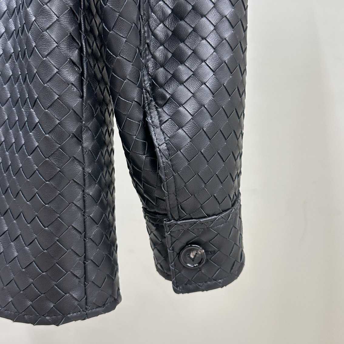Bottega Veneta Intrecciato Relaxed Leather Shirt - FashionPlug