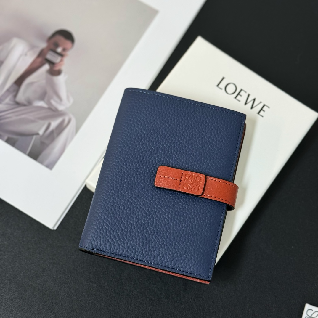 Loewe Medium Vertical Grained-Leather Wallet(14×11cm) - FashionPlug