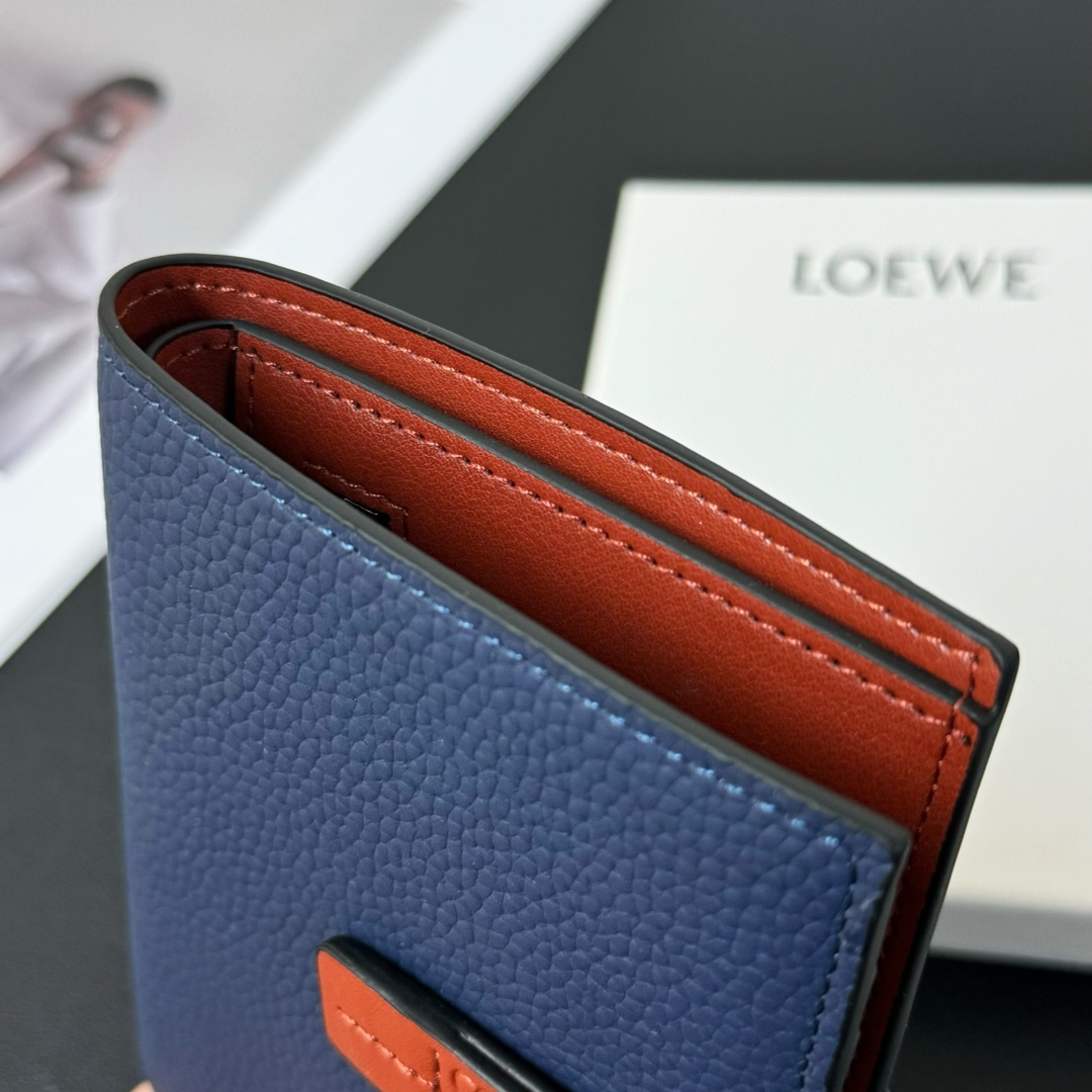 Loewe Medium Vertical Grained-Leather Wallet(14×11cm) - FashionPlug