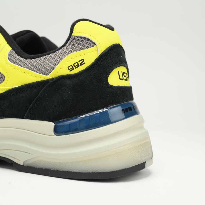 New Balance 992 Black And Yellow Sneakers      M992FG  - FashionPlug