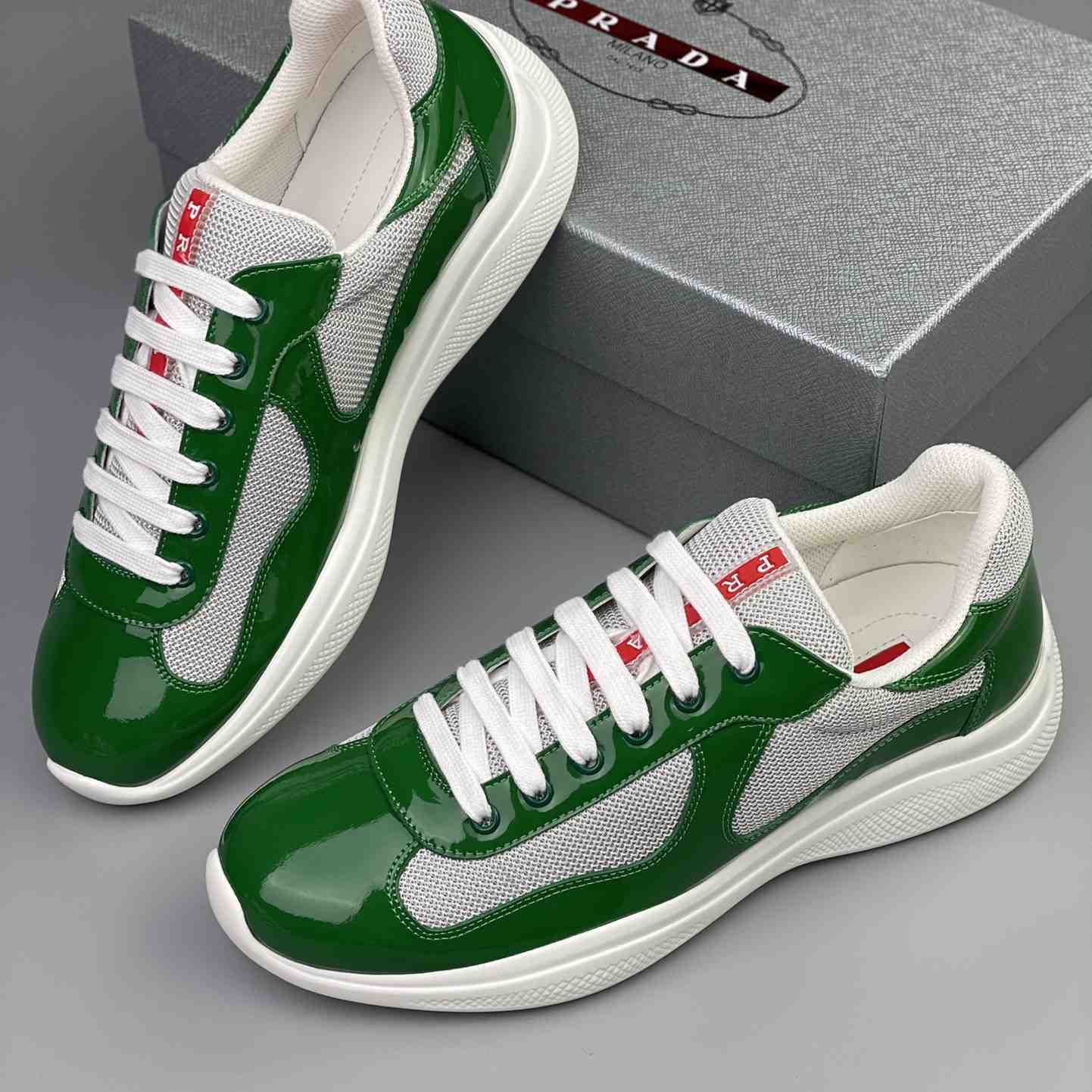 Prada Male America's Cup Sneaker  - FashionPlug