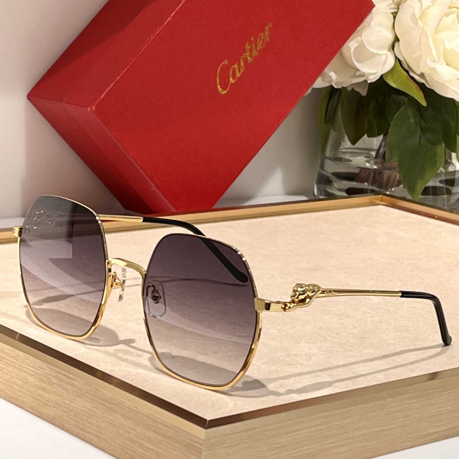 Cartier Geometric Frame Sunglasses     CT0267 - FashionPlug