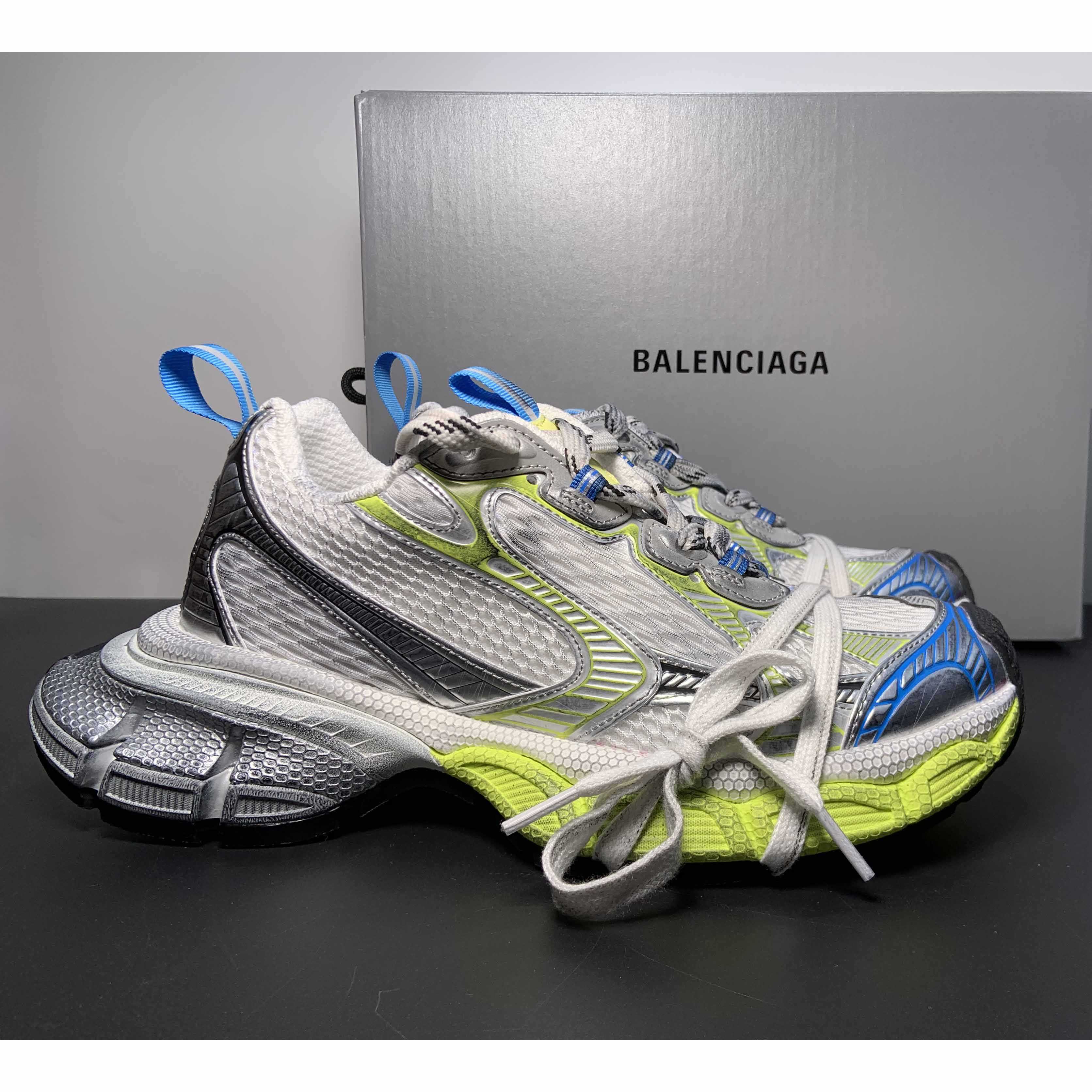 Balenciaga 3XL Sneaker In White/Yellow And Blue - FashionPlug