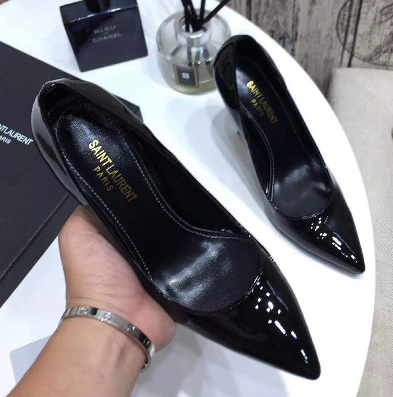 Saint Laurent Black Heels  xz715  (50% Off Sale) - FashionPlug