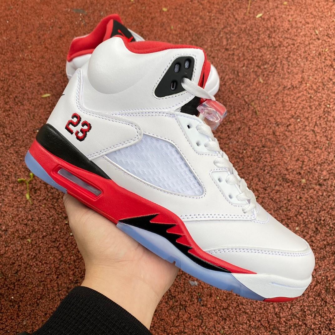 Air Jordan 5 Fire Red Sneakers     136027/440888-120 - FashionPlug
