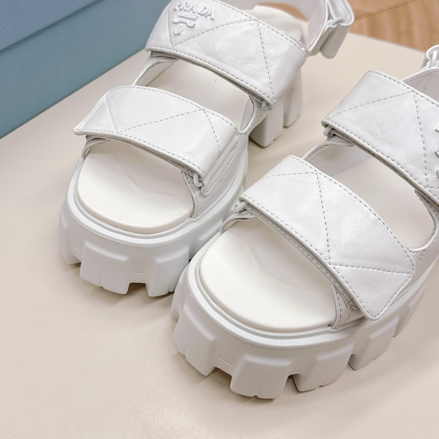 Prada Monolith Nappa Leather Sandals - FashionPlug