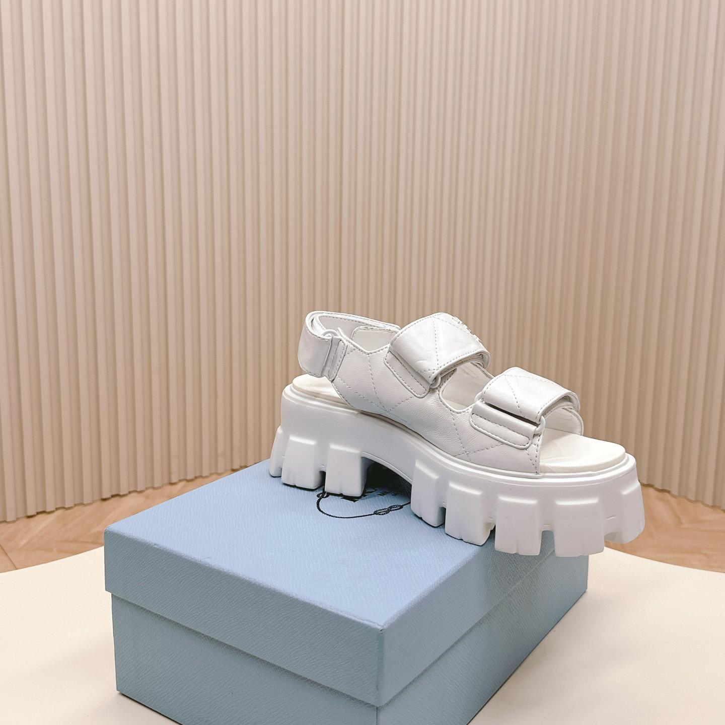 Prada Monolith Nappa Leather Sandals - FashionPlug