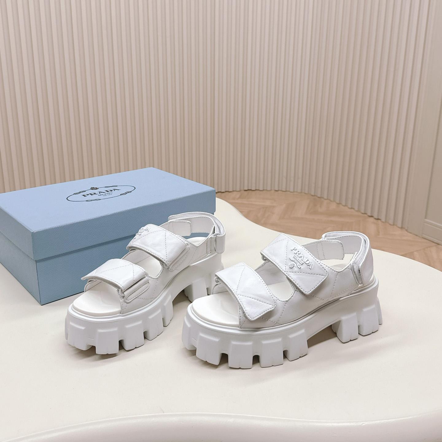 Prada Monolith Nappa Leather Sandals - FashionPlug