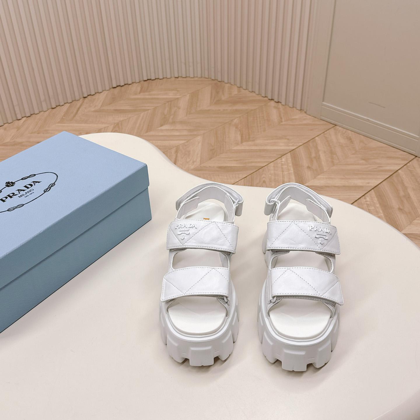 Prada Monolith Nappa Leather Sandals - FashionPlug