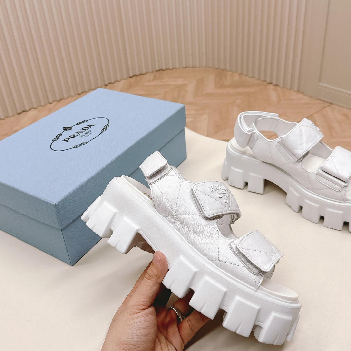 Prada Monolith Nappa Leather Sandals - FashionPlug