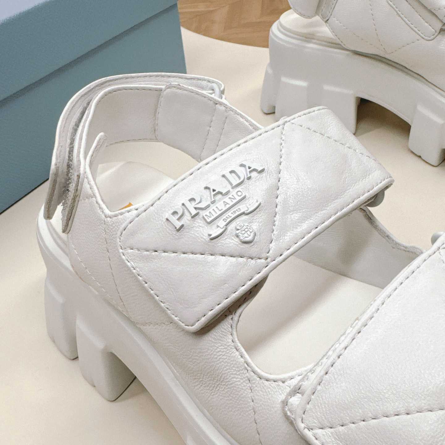 Prada Monolith Nappa Leather Sandals - FashionPlug