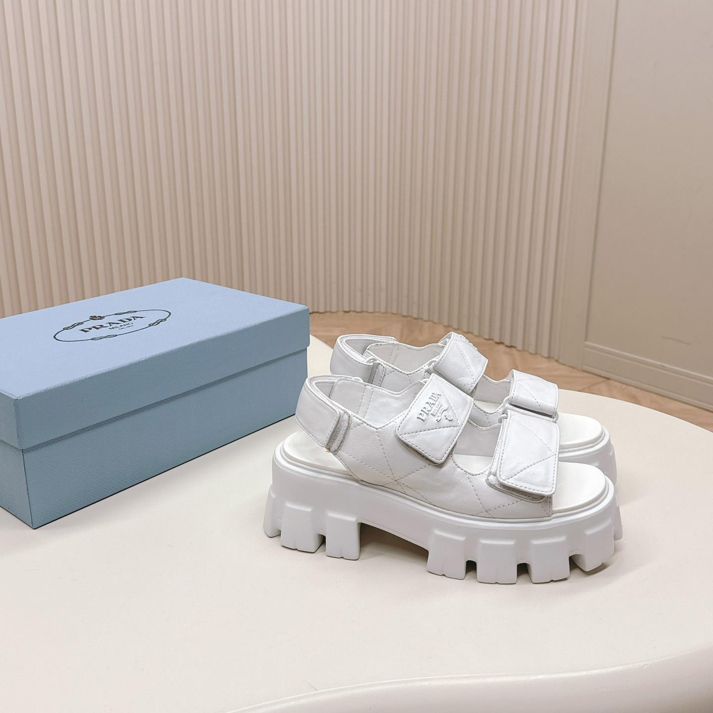 Prada Monolith Nappa Leather Sandals - FashionPlug