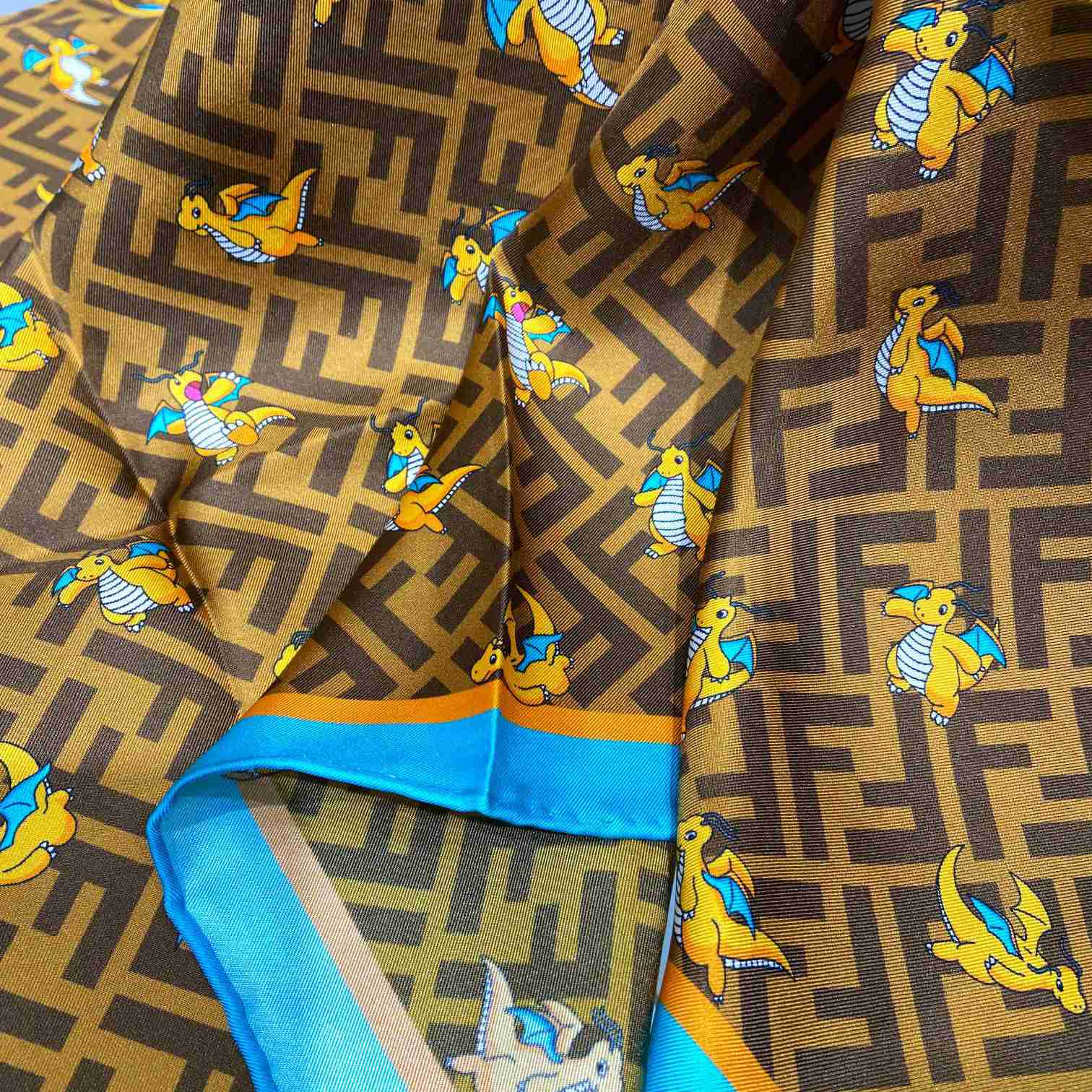 Fendi x FRGMT x Pokemon Silk Foulard   90*90cm - FashionPlug