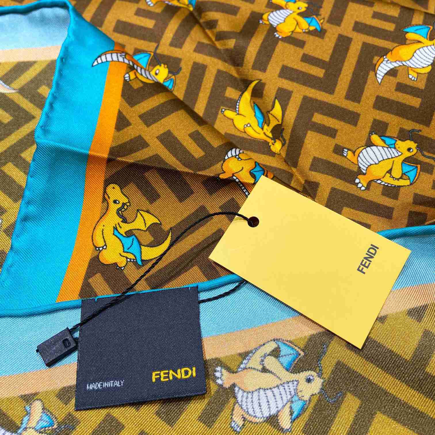 Fendi x FRGMT x Pokemon Silk Foulard   90*90cm - FashionPlug