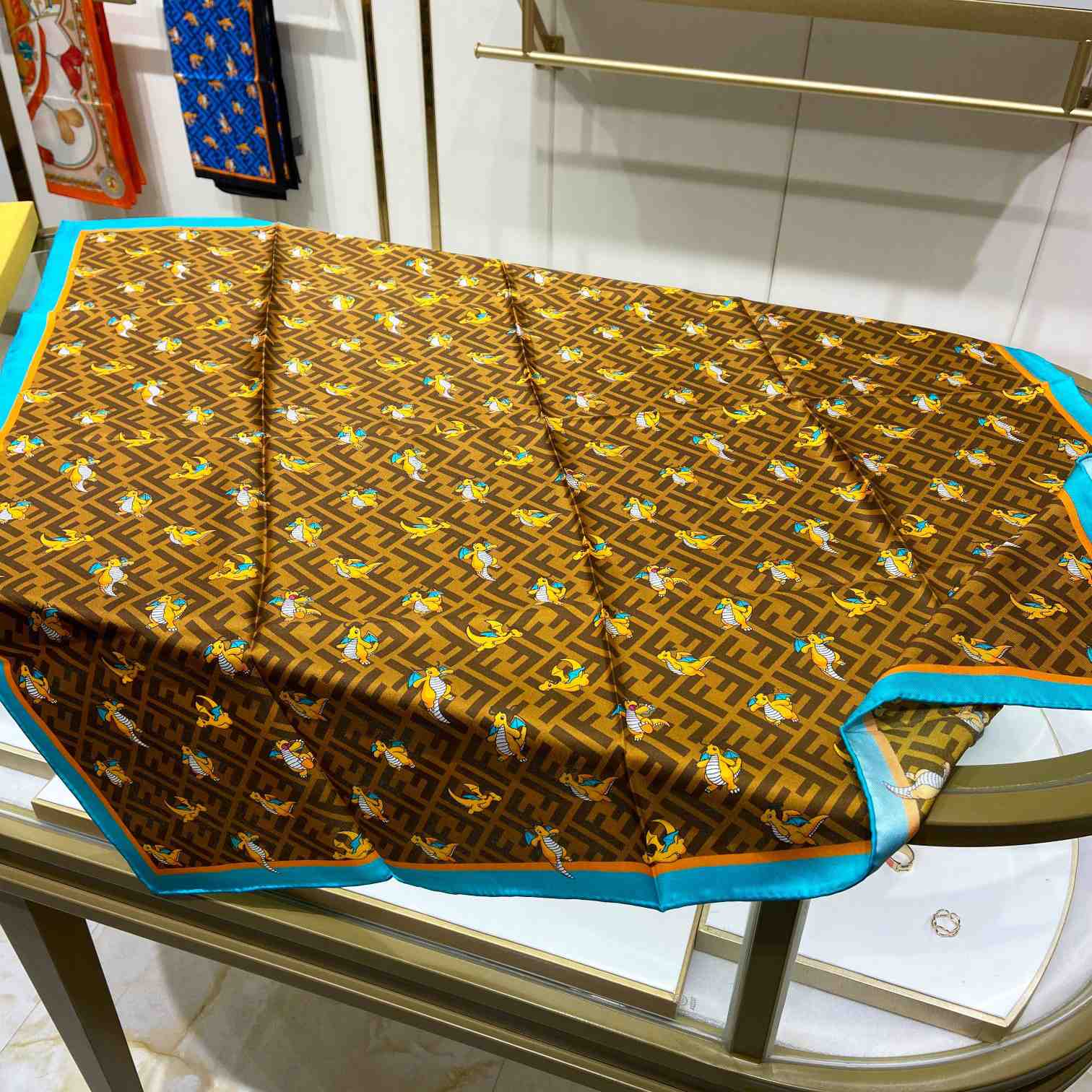 Fendi x FRGMT x Pokemon Silk Foulard   90*90cm - FashionPlug