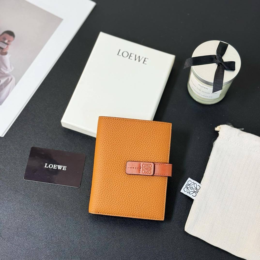 Loewe Medium Vertical Grained-Leather Wallet(14×11cm) - FashionPlug
