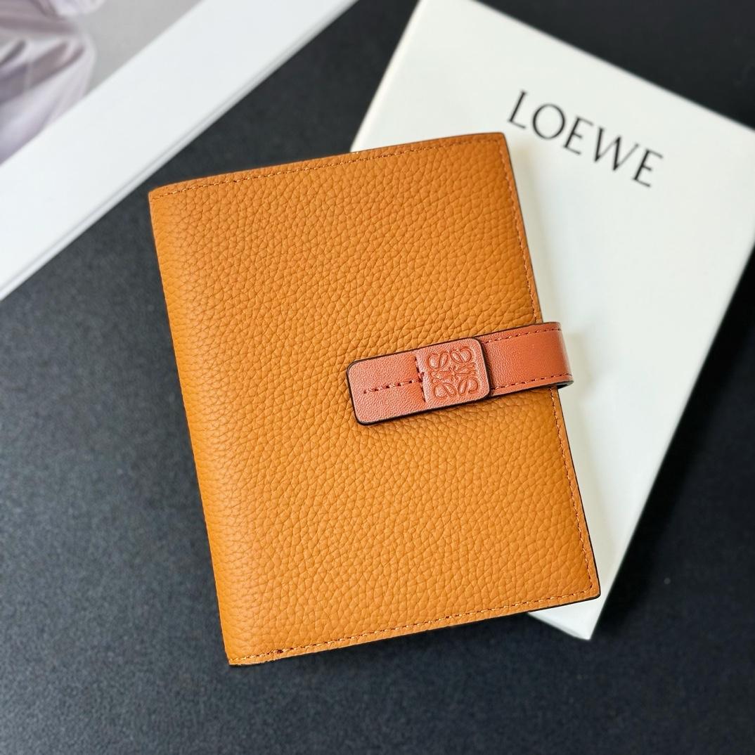 Loewe Medium Vertical Grained-Leather Wallet(14×11cm) - FashionPlug
