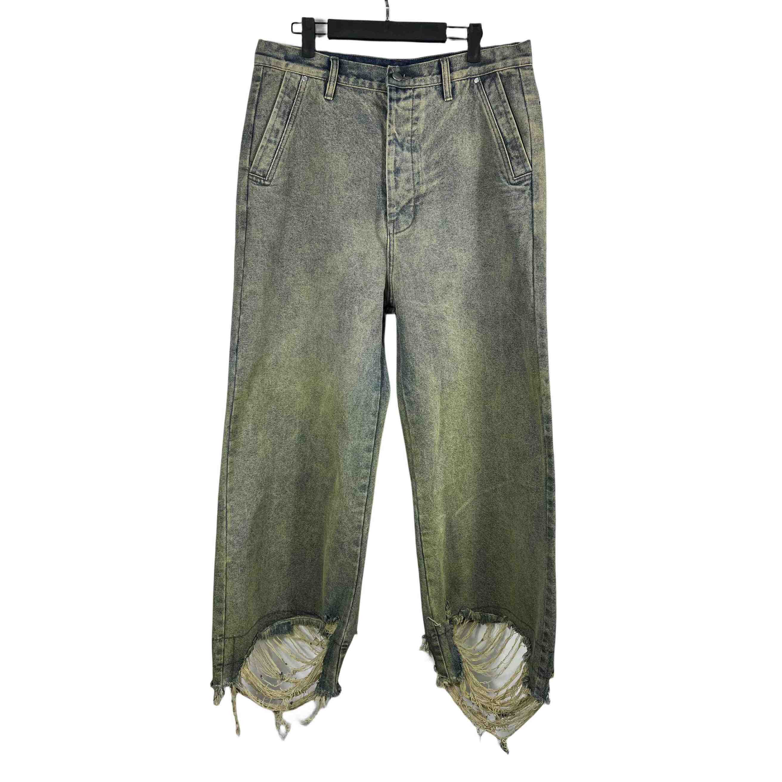 Rick Owens Geth Wide Leg Denim Jeans - FashionPlug