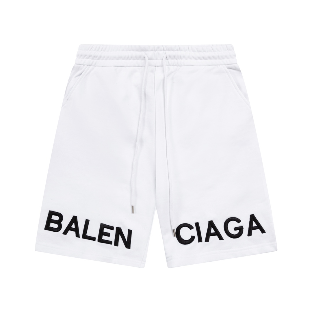 Balenciaga Logo Cotton Shorts - FashionPlug