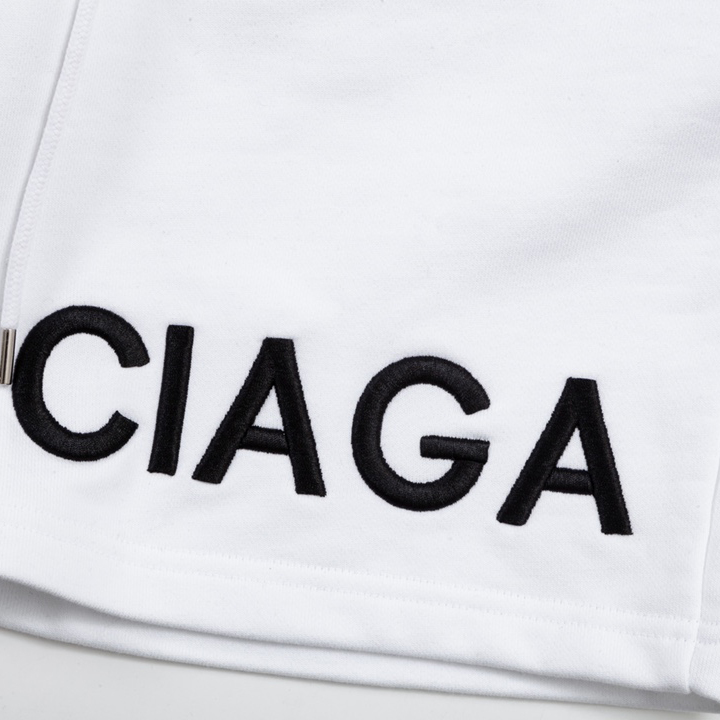 Balenciaga Logo Cotton Shorts - FashionPlug