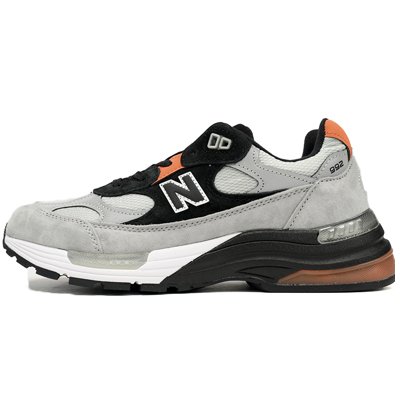 New Balance 992 Gray Orange Sneakers      M992GBO   - FashionPlug