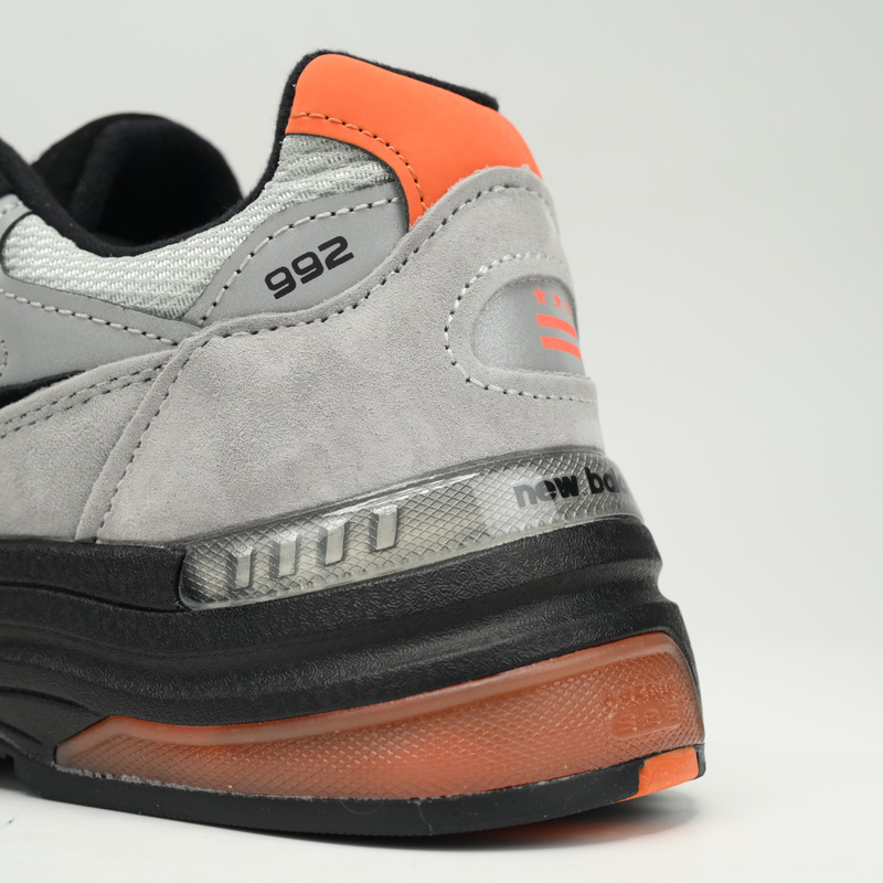New Balance 992 Gray Orange Sneakers      M992GBO   - FashionPlug