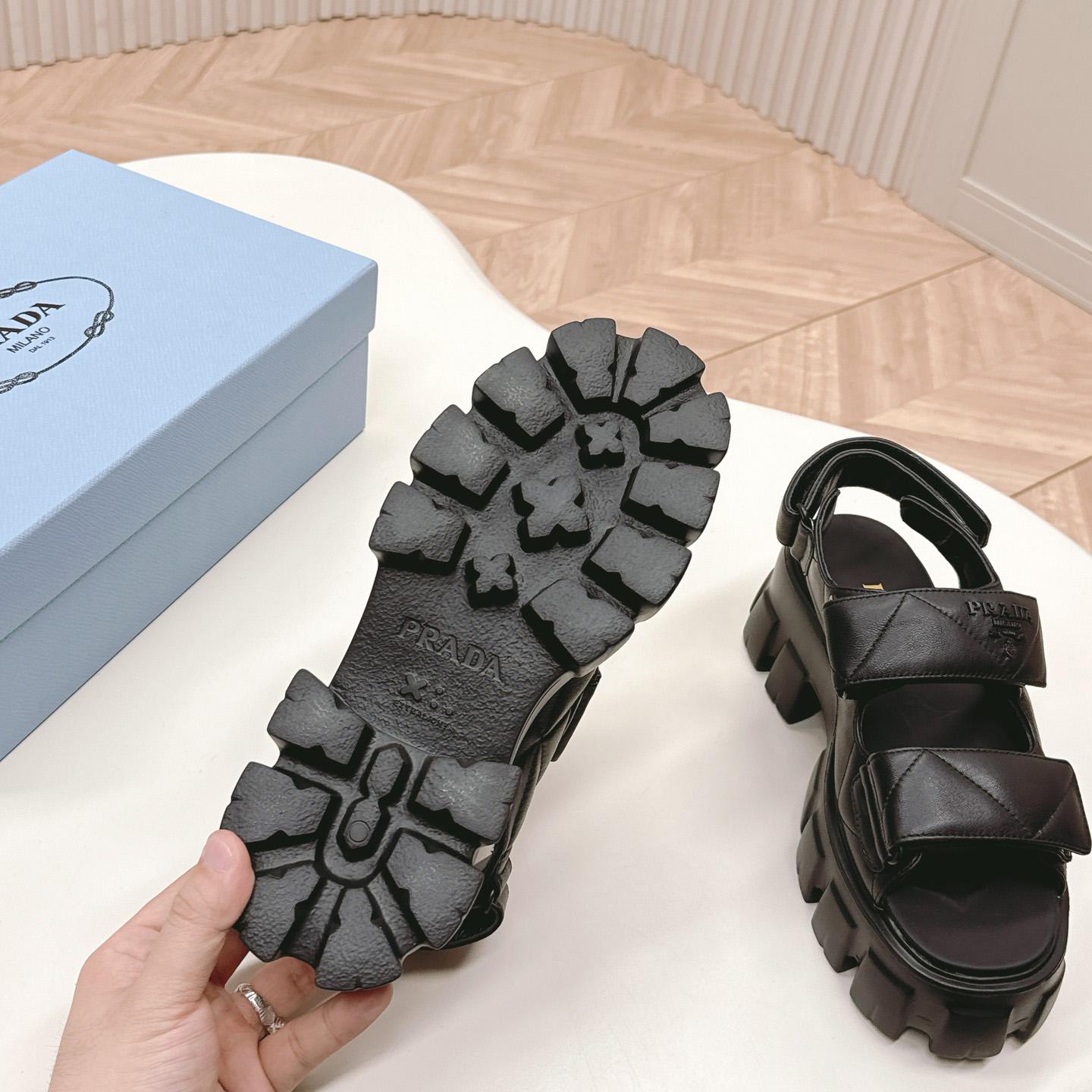 Prada Monolith Nappa Leather Sandals - FashionPlug