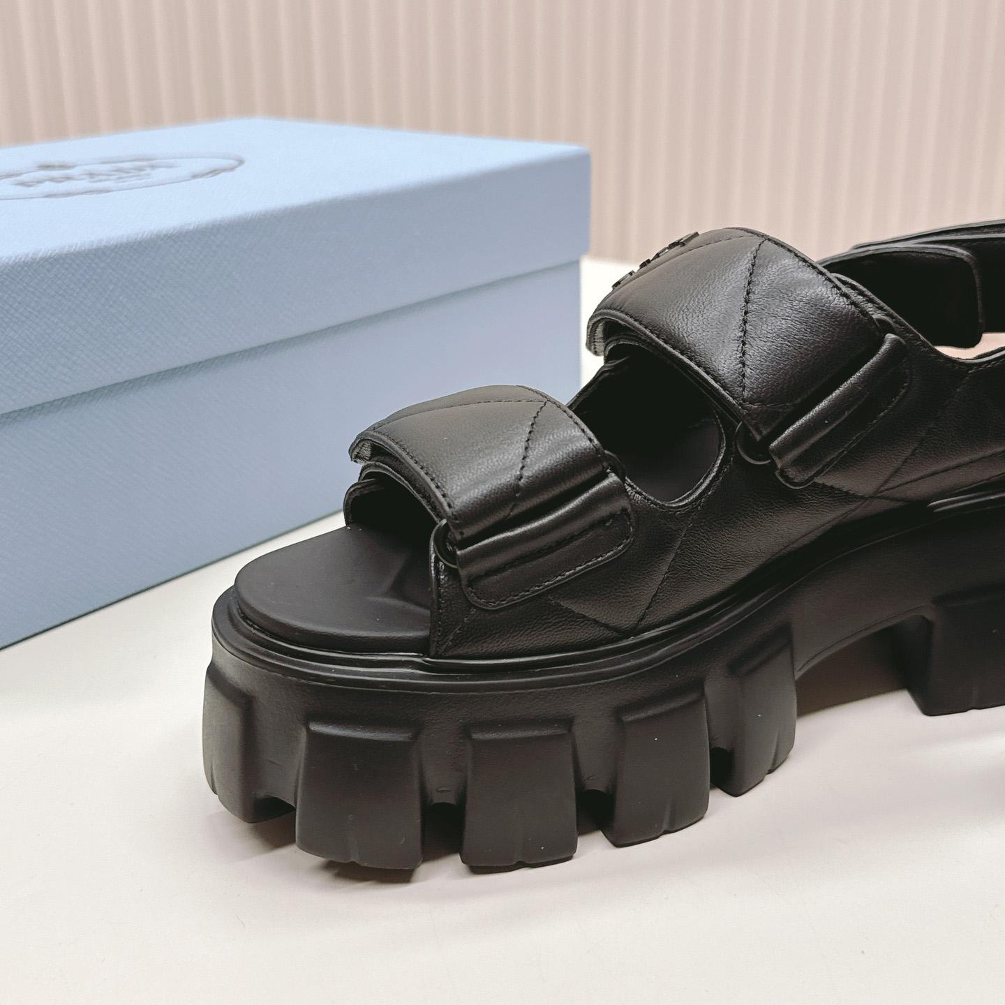 Prada Monolith Nappa Leather Sandals - FashionPlug