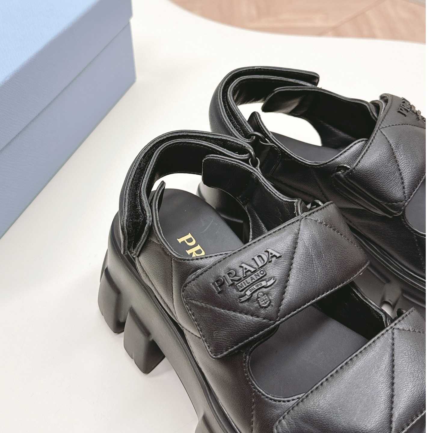 Prada Monolith Nappa Leather Sandals - FashionPlug