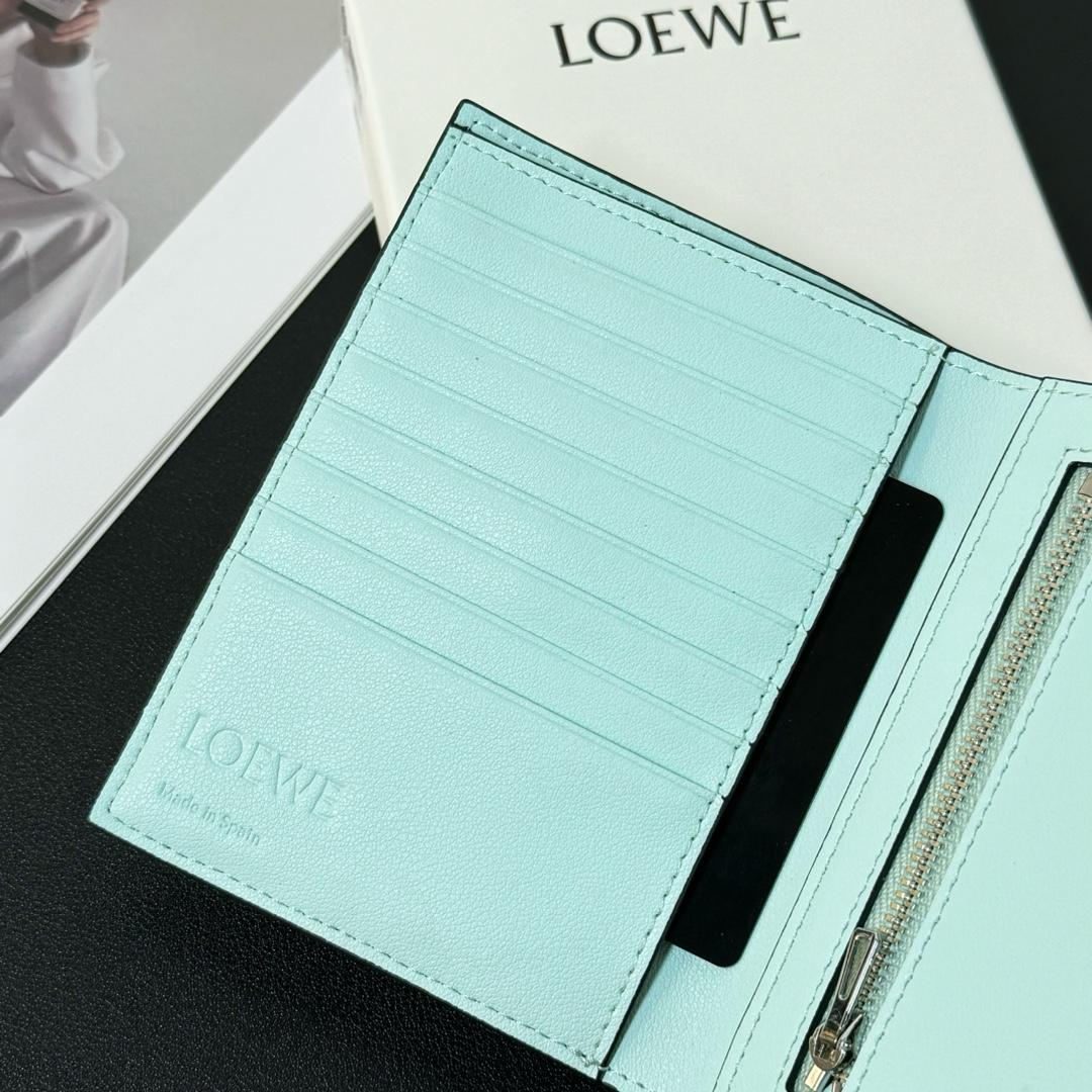Loewe Medium Vertical Grained-Leather Wallet(14×11cm) - FashionPlug