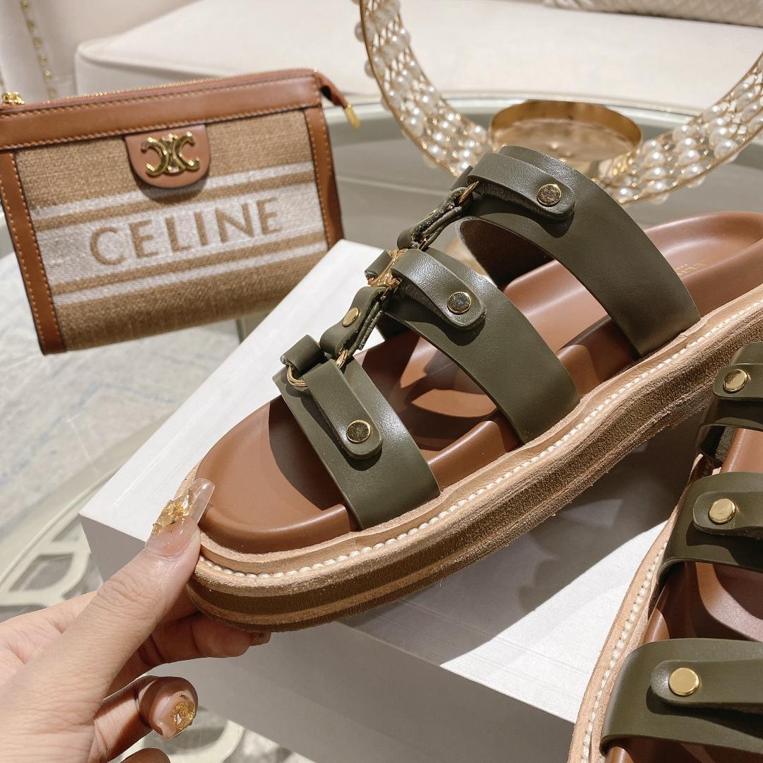 Celine Slides Tippi In Calfskin - Vegetal Tanning  - FashionPlug