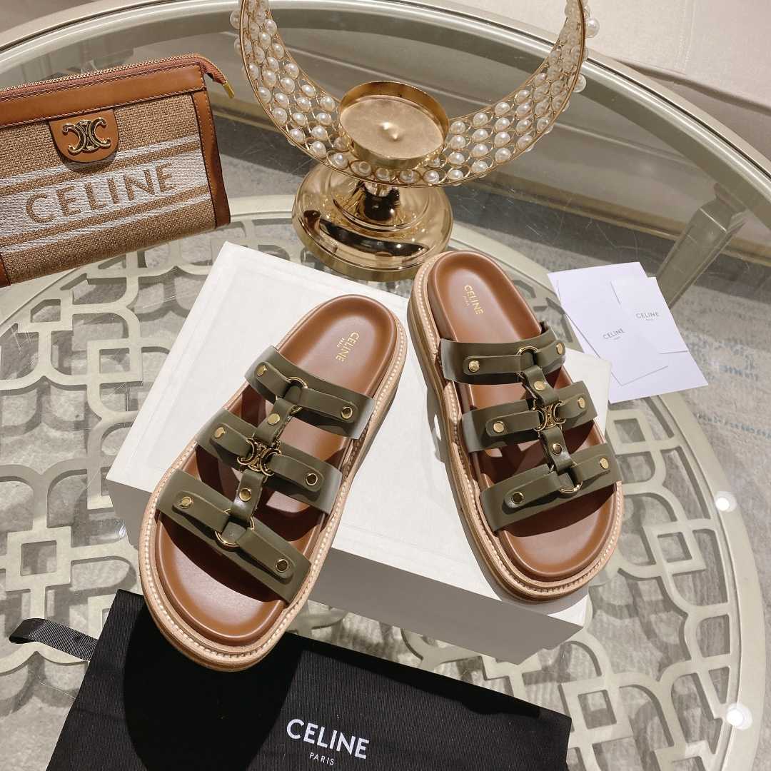 Celine Slides Tippi In Calfskin - Vegetal Tanning  - FashionPlug